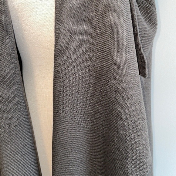 Dark Green long open front cardigan - Picture 6 of 7